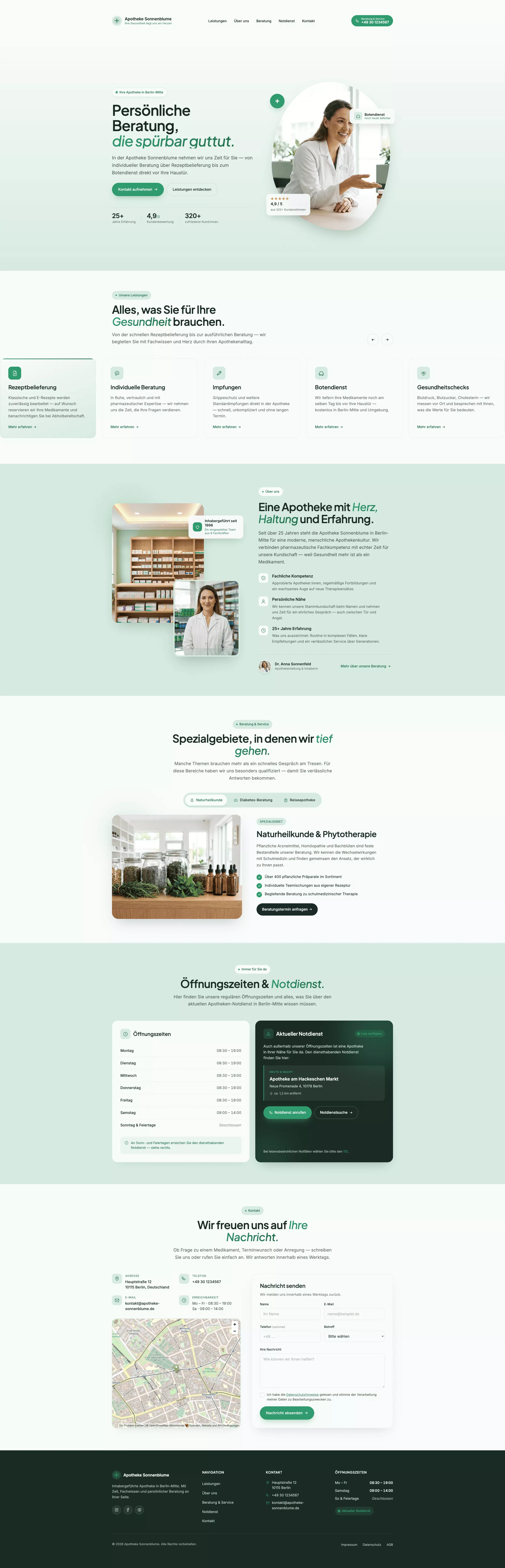 Apotheke Website-Vorlage